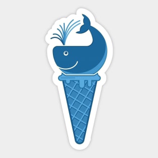 The whale of an ice cream Sticker